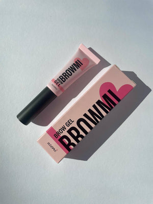Browmi brow gel with packaging on a white background