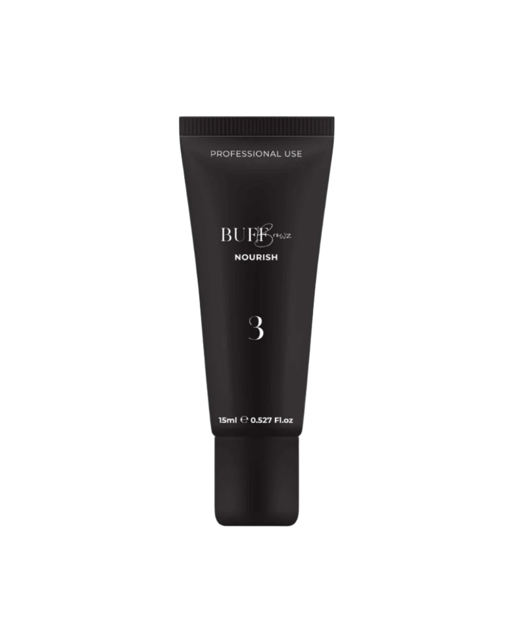 Black tube of BUFF skincare product 