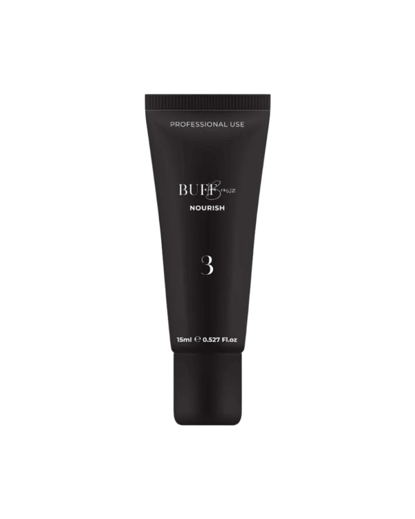 Black tube of BUFF skincare product 