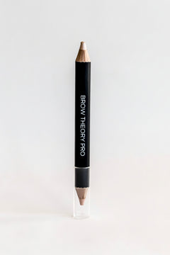Brow Theory Pro Brow Highlighting Duo featuring a matte pink highlighter and champagne shimmer for defining and brightening the brows.