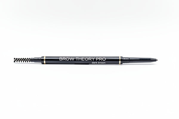 Brow Theory Pro Water Resistant Precision Eyebrow Pencil with Spoolie in Dark Brown.