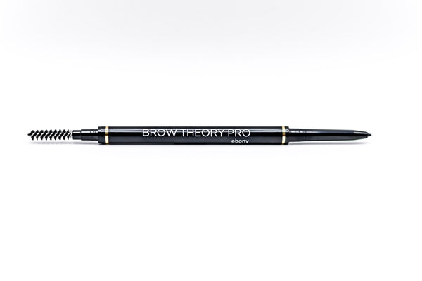 Brow Theory Pro Water Resistant Precision Eyebrow Pencil with Spoolie in Ebony.